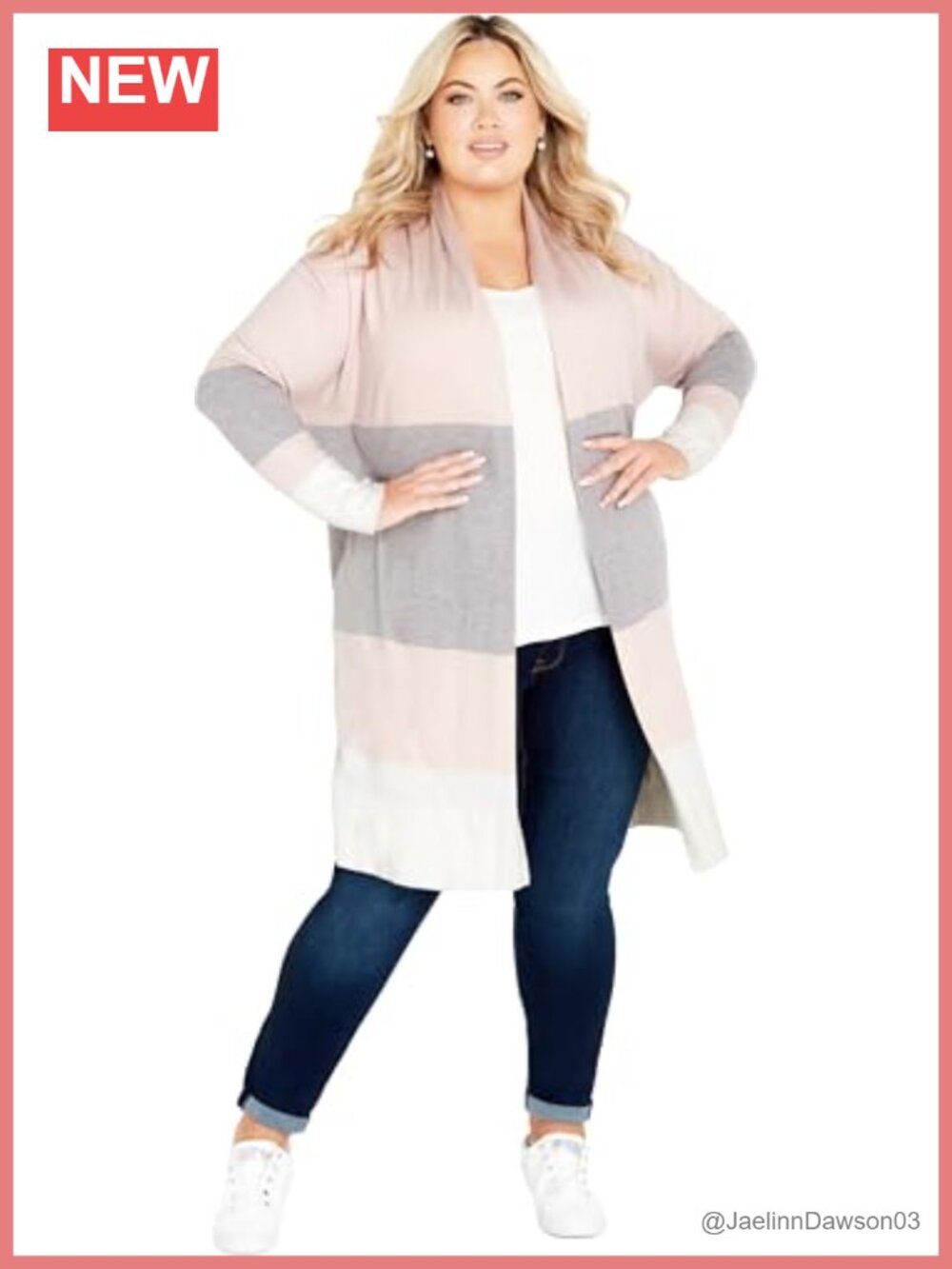 Women's Colorblock Cardigan Long Sleeve Knee Length Open Layering